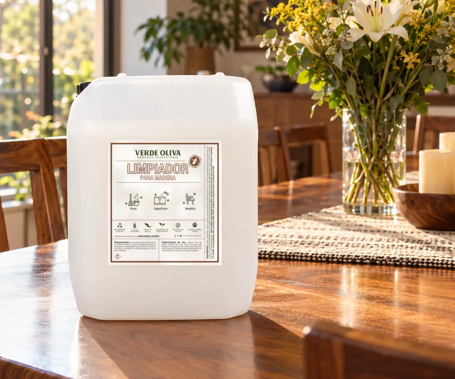 Envase de Limpiador para Madera Verde Oliva